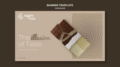 Horizontal Banner Template for Chocolate – Free Download