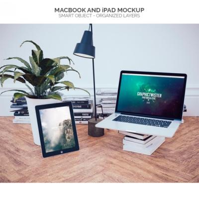 Macbook in an Office Mockup – Free Download