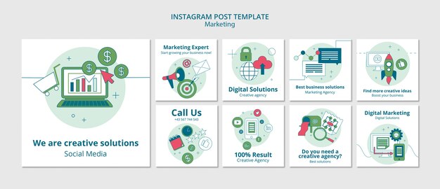 Flat Design Marketing Template – Download Free Stock Photo