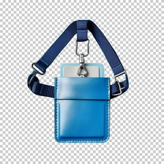 Blue ID Leather Card Holder with Lanyard Isolated on Background – Free Stock Photo for Download