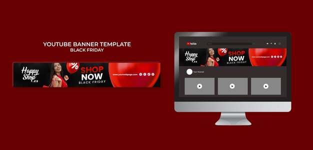 Black Friday Sales YouTube Banner Template – Free Download