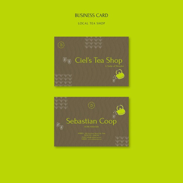 Local Tea Shop Business Card Design Template – Free Download