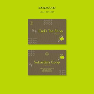 Local Tea Shop Business Card Design Template – Free Download