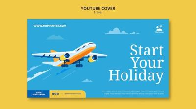 Flat Design Travel YouTube Cover Template – Free Download