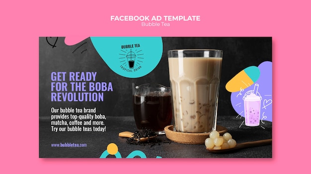 Bubble Tea Facebook Ad Template Design – Free Download