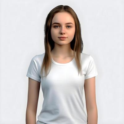 Young Woman in a Blank White T-Shirt – Free Download