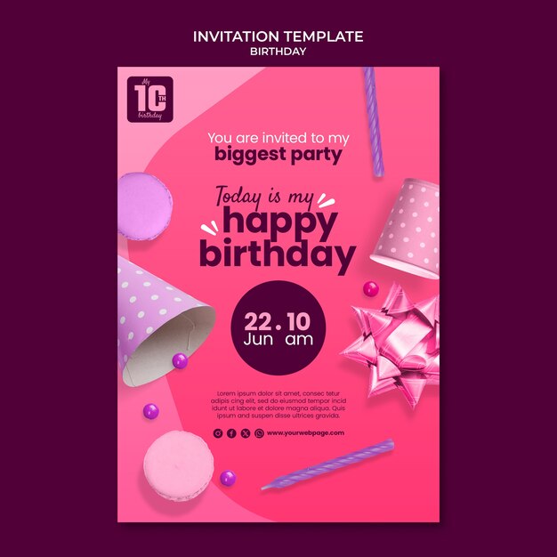 Creative Birthday Template Design – Free Download