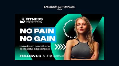 Gradient Gym Workout Facebook Template – Download Free Stock Photo