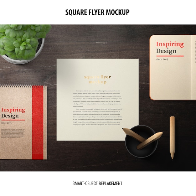 Square Flyer Mockup – Download Free Stock Photo