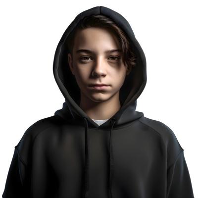 Young Man in Black Hoodie on White Background – Free Download