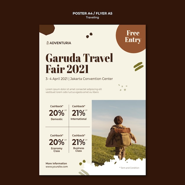 Traveling Child Vertical Poster Design – Free Download