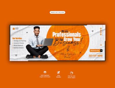 Digital Marketing Agency and Corporate Facebook Cover Template – Free Download