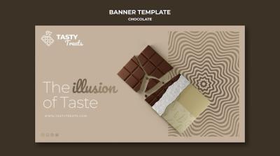 Horizontal Banner Template for Chocolate – Free Download for Stunning Promotions