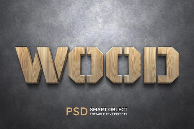 Wood Text Style Effect – Free Download for Stunning PSD Templates