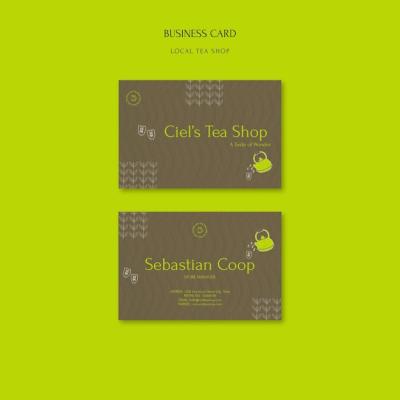 Local Tea Shop Business Card Design Template – Free Download