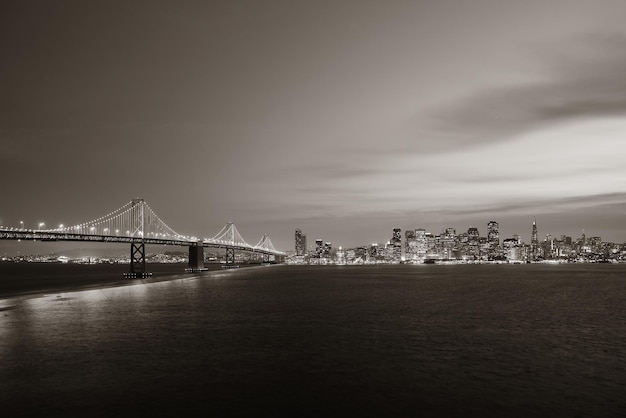 Bay Bridge and San Francisco Downtown Skyline at Dusk – Free Stock Photo for Download