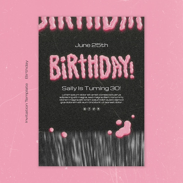 Birthday Celebration Invitation Template â Free Download