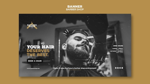 Barber Shop Banner Template – Free to Download