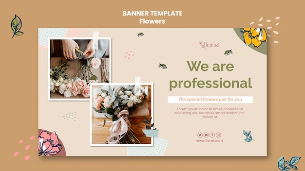 Flower Banner Template Design – Free Download, Download Free Stock Photo