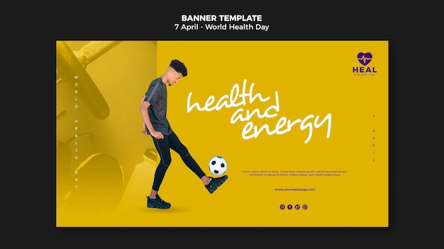 Horizontal Banner Design for World Health Day – Free Download