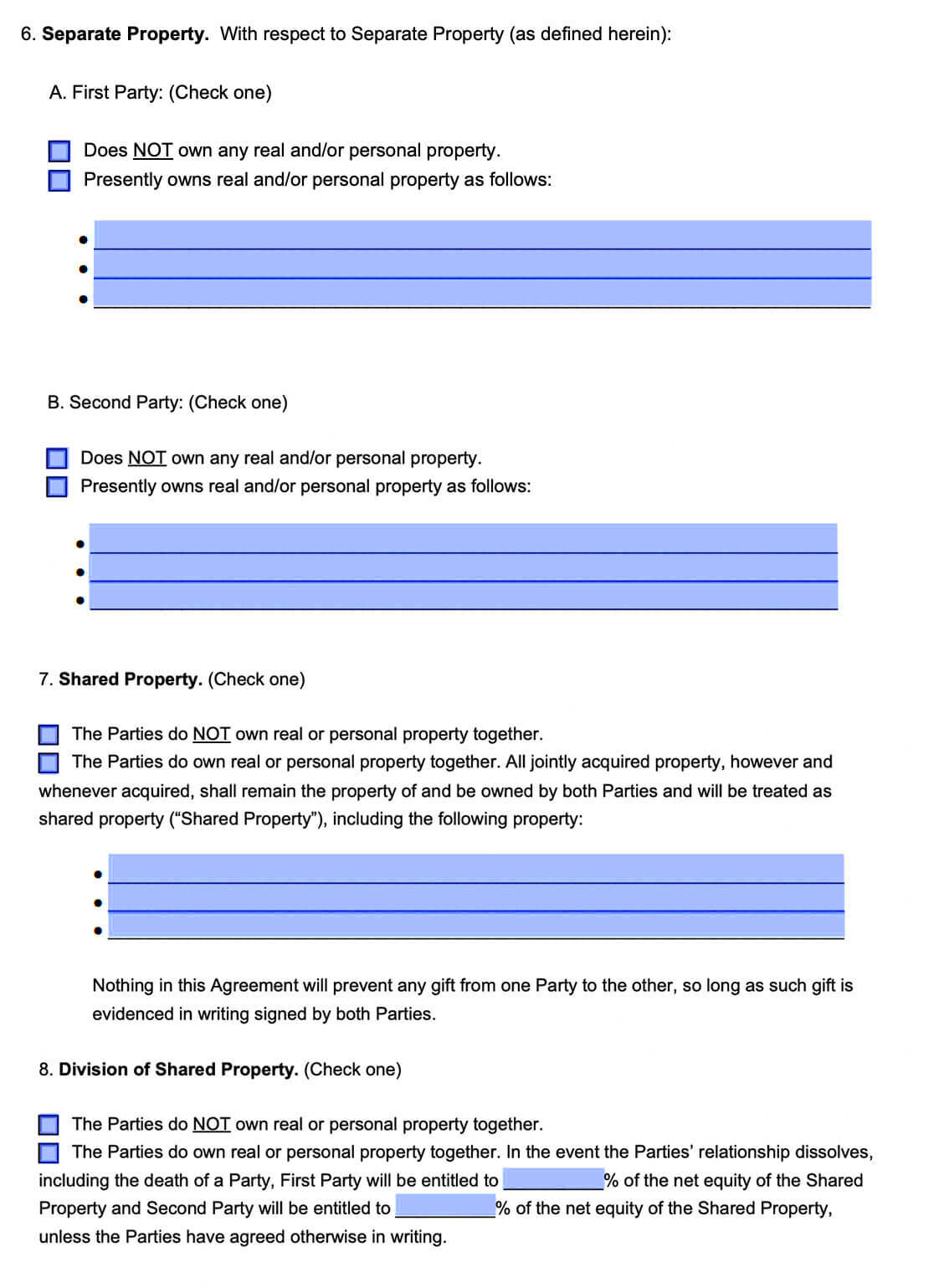 Free Cohabitation Agreement Template PDF Word