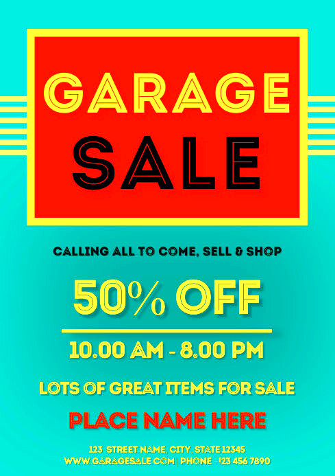 Garage Sale Template PosterMyWall