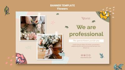 Beautiful Flower Banner Template Design – Free to Download