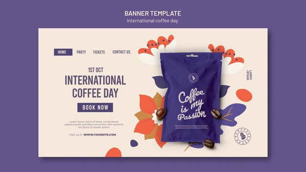 International Coffee Day Landing Page Template for Free Download