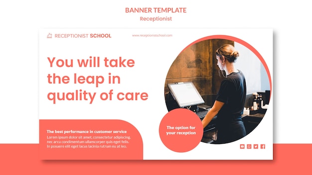 Receptionist Concept Banner Template – Free Download, Free Stock Photo