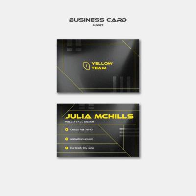 Geometric Sport Team Business Card Template – Free Download