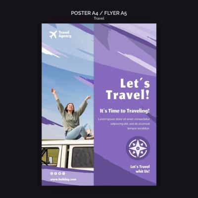 Vertical Poster Template for Travel Agency – Free Download