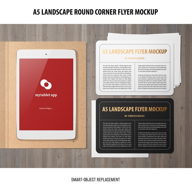 A5 Landscape Flyer Mockup – Free Download