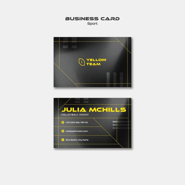 Geometric Sport Team Business Card Template – Download Free Stock Photo