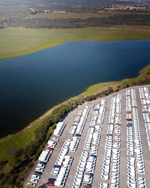 Stunning Aerial Views of Parked Cars – Free Download