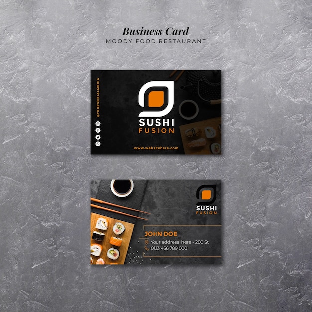 Moody Food Business Card Template â Free Download