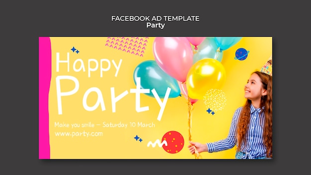 Flat Design Party Facebook Ad Template – Free Download