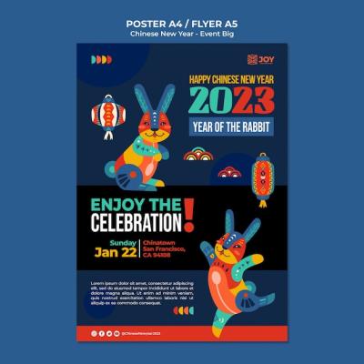 Chinese New Year Celebration Poster Template – Free Download