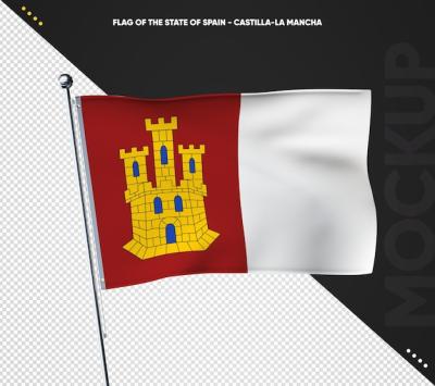 Realistic 3D Flag of Castilla-La Mancha – Free Stock Photo for Download