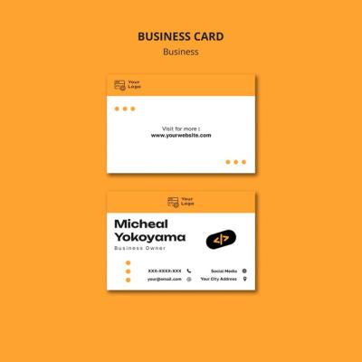 Flat Design Business Strategy Business Card – Free Download