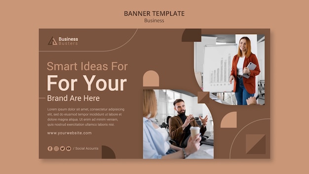 Flat Design Banner Business Template – Free Download