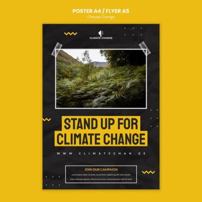 Climate Change Poster or Flyer Design Template – Free Download