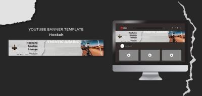 Flat Design Hookah Template for PSD – Free to Download