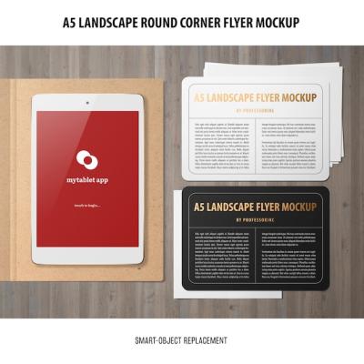 A5 Landscape Flyer Mockup – Free to Download