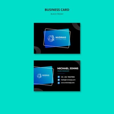 Gradient Black Friday Business Card – Free Download