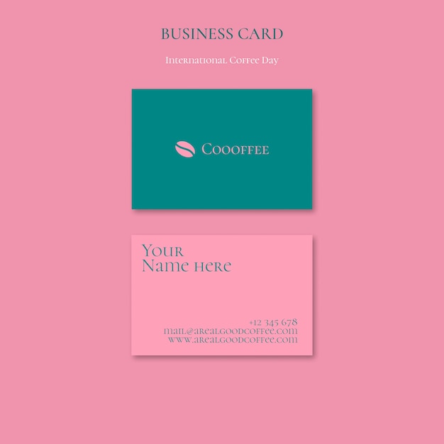 Duotone International Coffee Day Business Card Template – Free Download