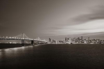 Bay Bridge and San Francisco Downtown Skyline at Dusk – Free Download