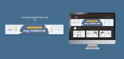 Flat Design Hajj Season YouTube Banner Template – Free to Download