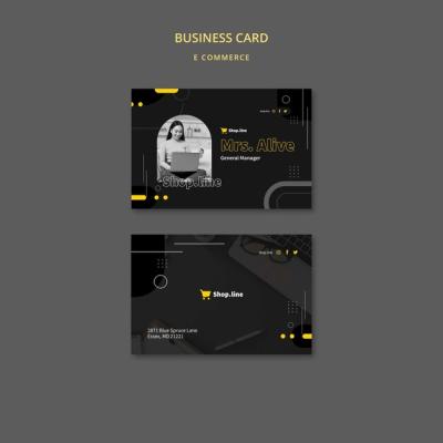 Flat Design E-Commerce Business Card Template – Download Free Stock Photo