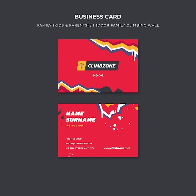 Flat Design Family Celebration Business Card Template – Free Download