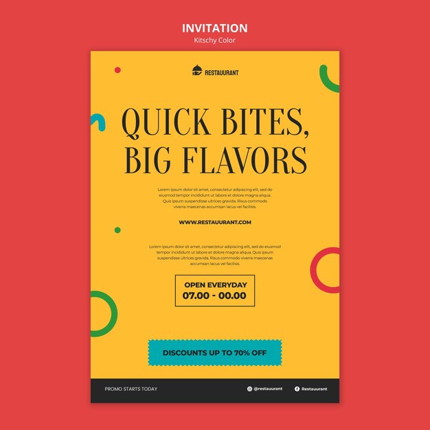 Kitschy Color Flat Design Template – Free Download